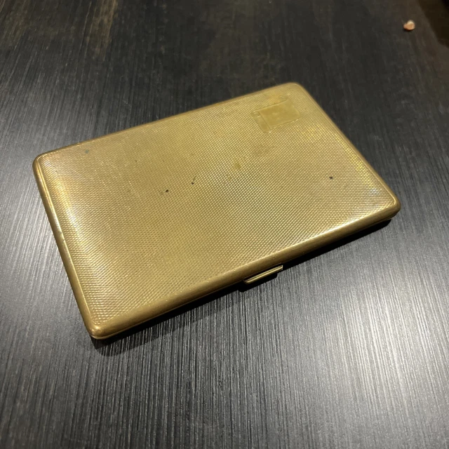 BRASS VINTAGE EMU Brand Cigarette Case Standphast Goldoid Made In ...