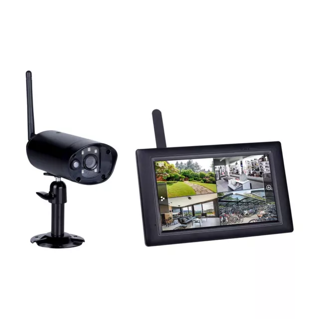 Sistema de cámara CCTV inalámbrico + monitor de 7" Smartwares CS96DVR negro