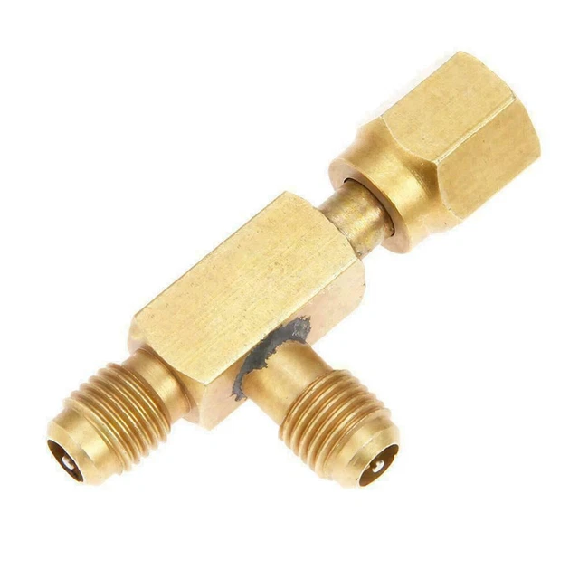 Tee Adapter 1/4X1/4X1/4"SAE Flare Add Micron Gauge Set Vacuum Deep Access T1T1
