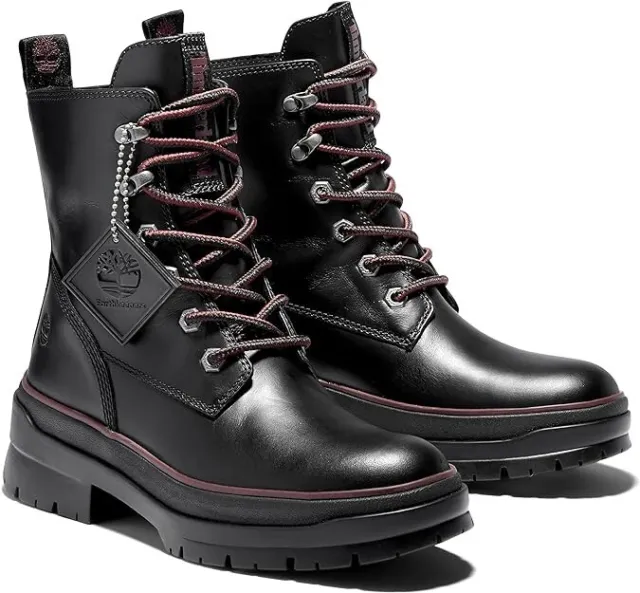 Timberland Malynn EK+ Black Leather Waterproof Lace-Up Boots Shoes Women's 9.5 M