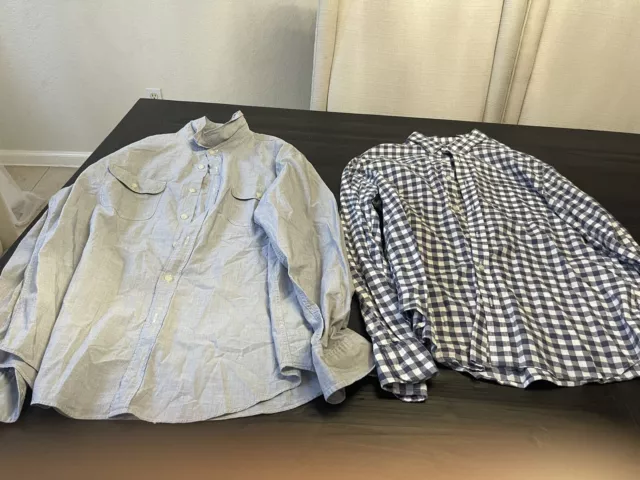 J Crew Factory Slim Performance Dress Shirt Lot Of 2 Size Xl