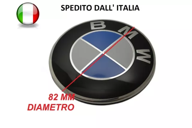 STEMMA BMW SERIE 1 3 5 6 FREGIO LOGO EMBLEMA COFANO ANTERIORE / POSTERIORE 82 mm