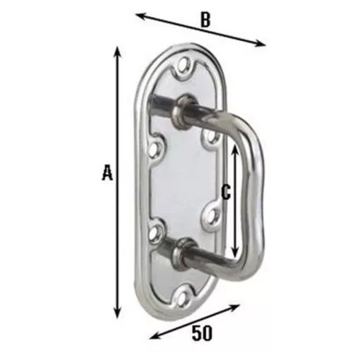 Maniglia Con Piastra In Acciaio Inox "950 In"