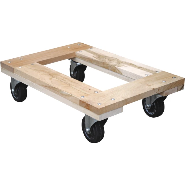 Vestil Open-Deck Hardwood Dolly - 1,200-Lb. Capacity, Model# HDOF-1624-12