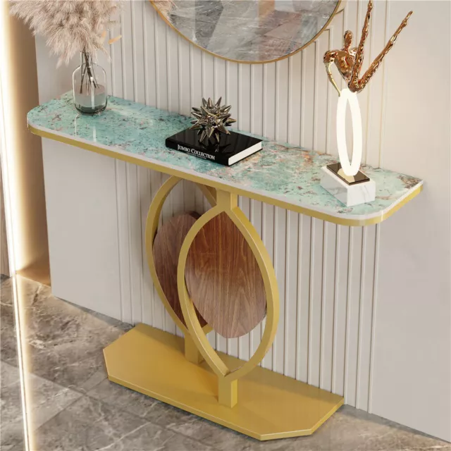 Macro Extra Long Console Table Marble Table Hallway Entrance Storage Metal Stand