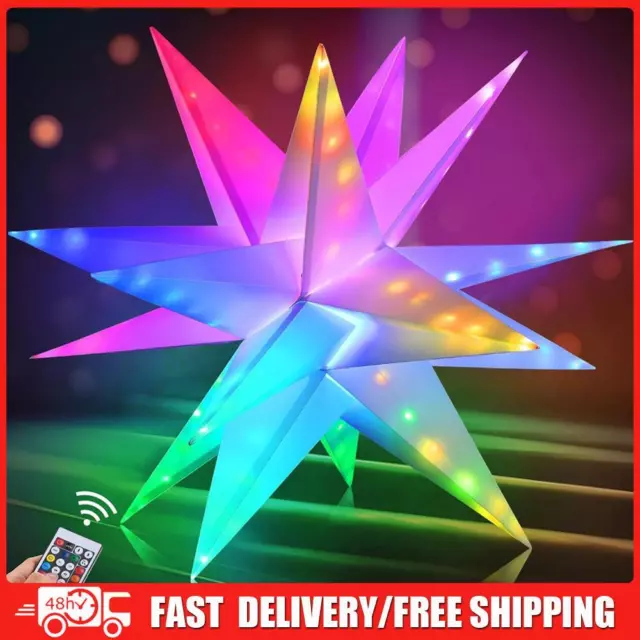 LED Christmas Star Tree Topper APP Remote Control Color Changing 3D Star Treetop
