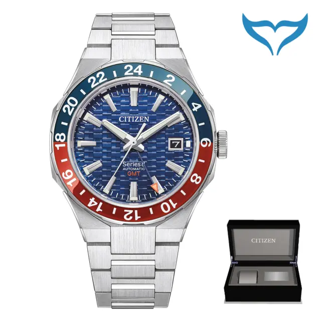 Citizen Automatikuhr NB6030-59L Serie 8 Automatik 10bar blau Datum GMT Saphir 24