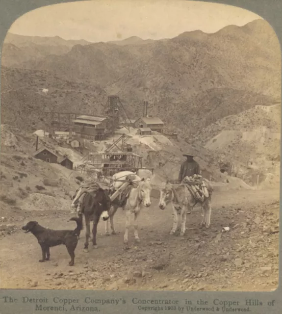 Stereoview - Copper Hills, Morenci ARIZONA USA by Underwood & Underwood