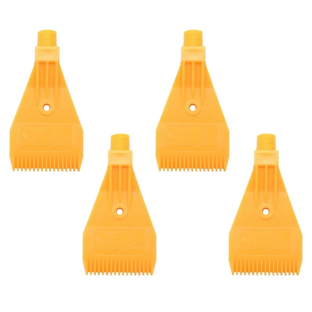 4X 1/4BSP Male Thread ABS Single Hole Air Blow Off Flat  Nozzle Yellow L1Q1
