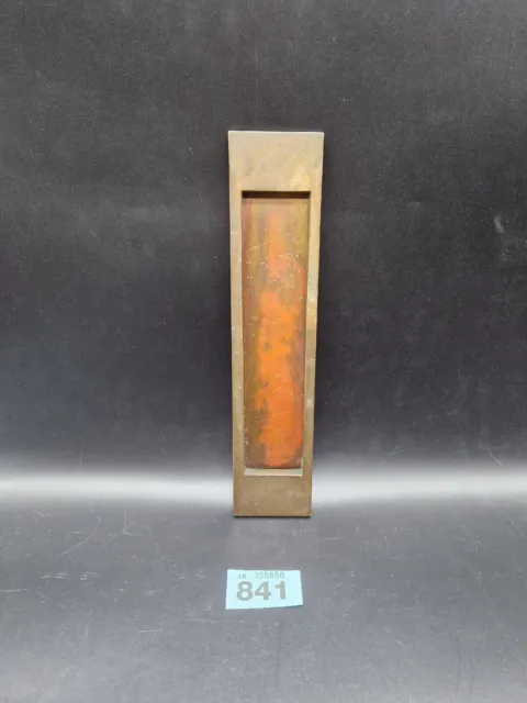 Slot cassetta lettere verticale in ottone massiccio antico edoardiano recuperato grande 29x6,5 cm