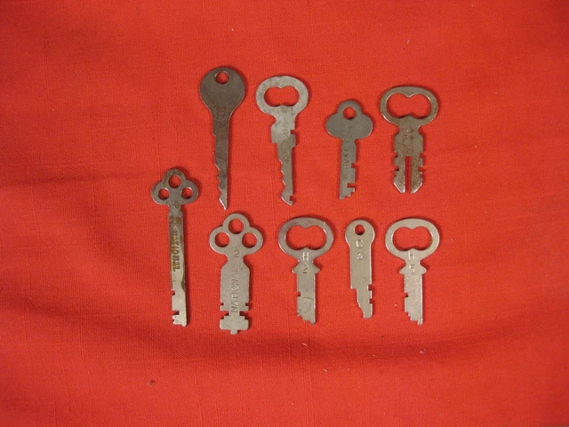 Lot Of 9 Vintage National Cash Register Original Keys (Lot I)