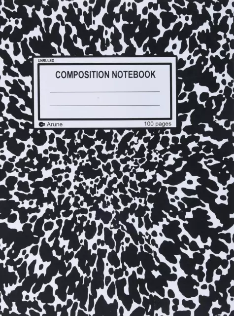 Unruled Composition Notebook: 100 Unruled Pages [50 Sheets], 7.5" X 9.25, Black