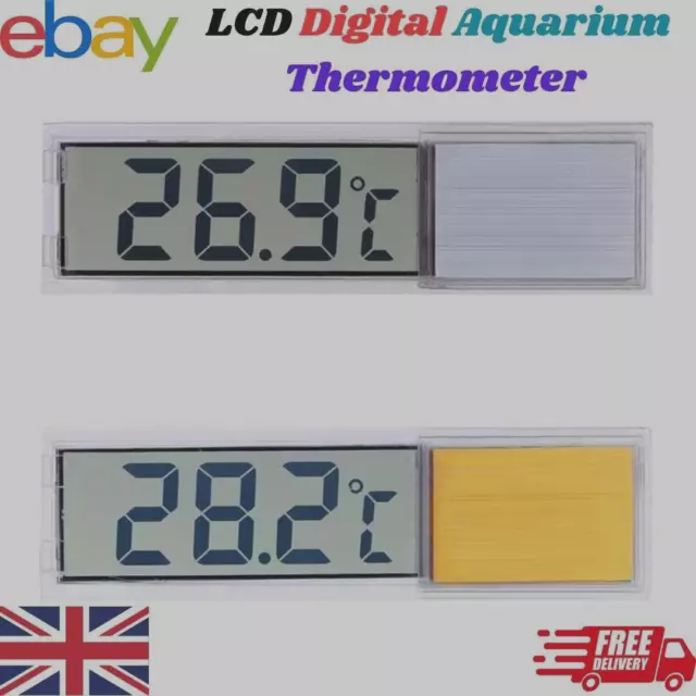 Digital Water Aquarium Thermometer LCD Fish Tank Electronic Reptile Gauge Meter