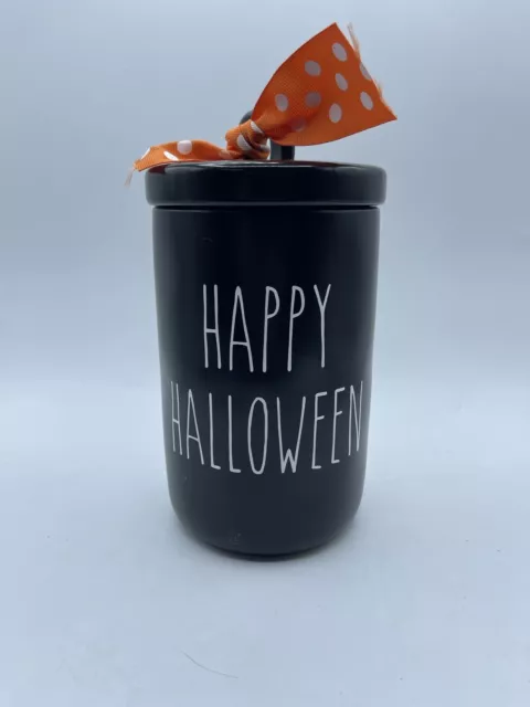 Rae Dunn 8.5in Ceramic HAPPY HAUNTING Canister Cookie Jar Halloween Decor