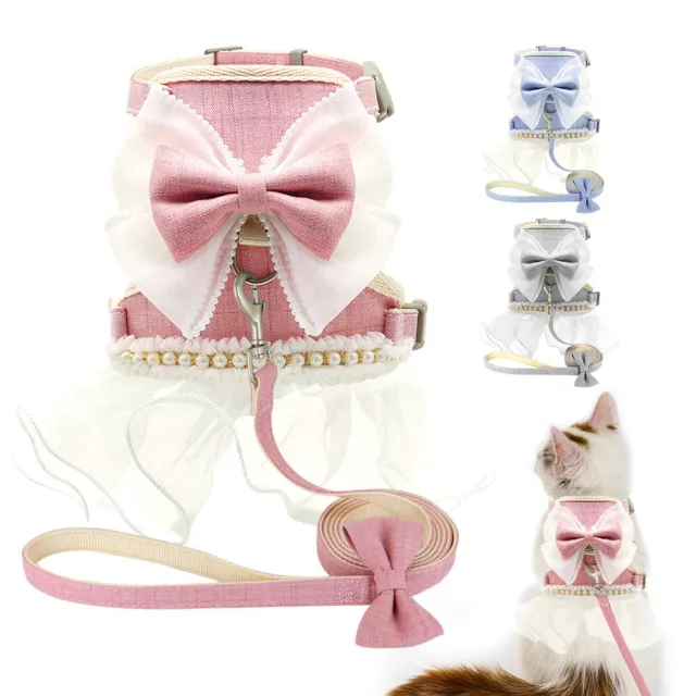 "Pearl Bowtie Fancy Vest for Small Pets Puppy & Cat Clothes Girl Dog Dress Style