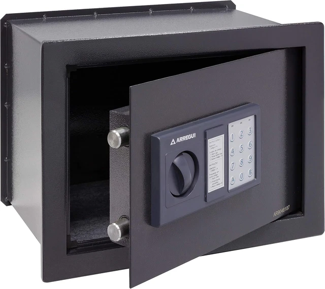 Cassaforte Da Muro Domus 271320 - Chiusura A Chiave, Grigio Chiaro, Capacità 10 Litri - Foto 6