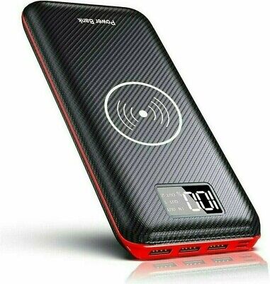 KEDRON Batterie Externes 20000mAh Power Bank Chargeur sans Fil Rapide Chargeur à Induction Rouge 