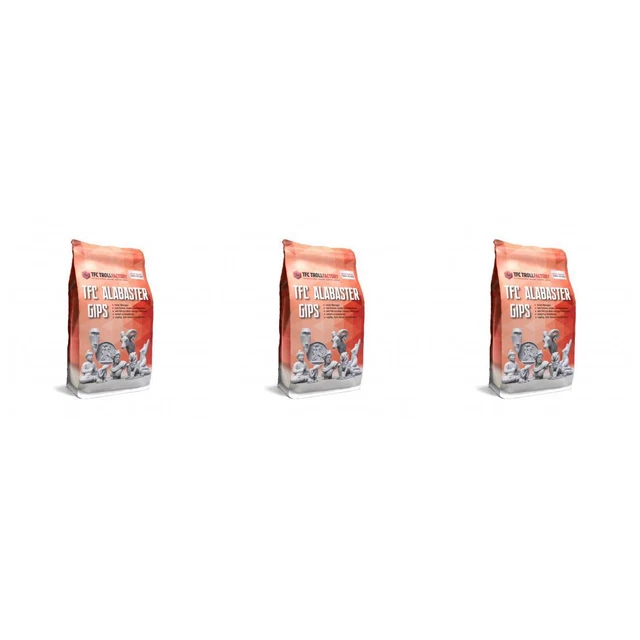 3x 1 kg yeso de alabastro TFC blanco natural yeso modelo fino yeso de modelado yeso 2:1