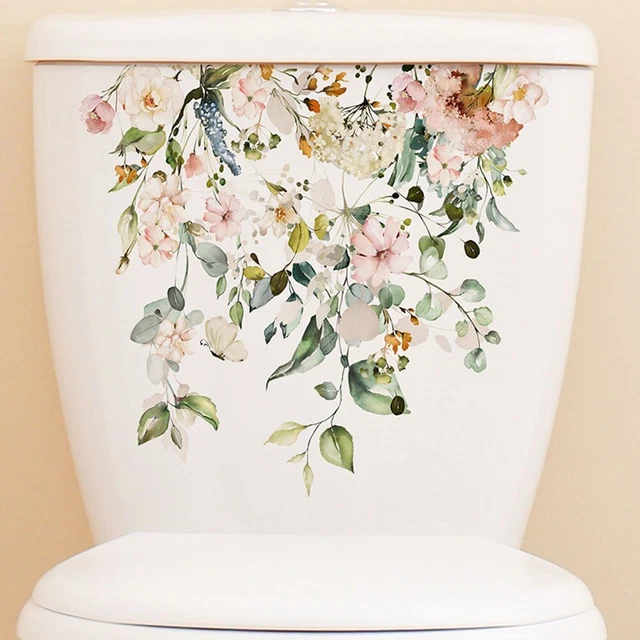 1 pieza Pegatina de tapa de inodoro Decoración de pared Baño Pegatina