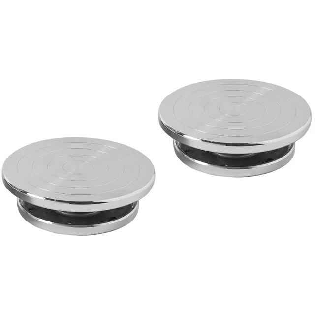 2 piezas tocadiscos de aleación de aluminio arcilla artesanal bandeja giratoria de 360 grados