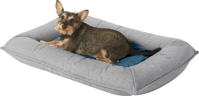 LYY Orthopedic Personalized Bolster Dog Bed w/Removable Cover, Harbour Blue 2