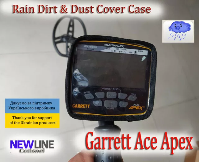 Rain Dirt & Dust Cover Case for Garrett ACE Apex  Metal Detector Gold, Silver