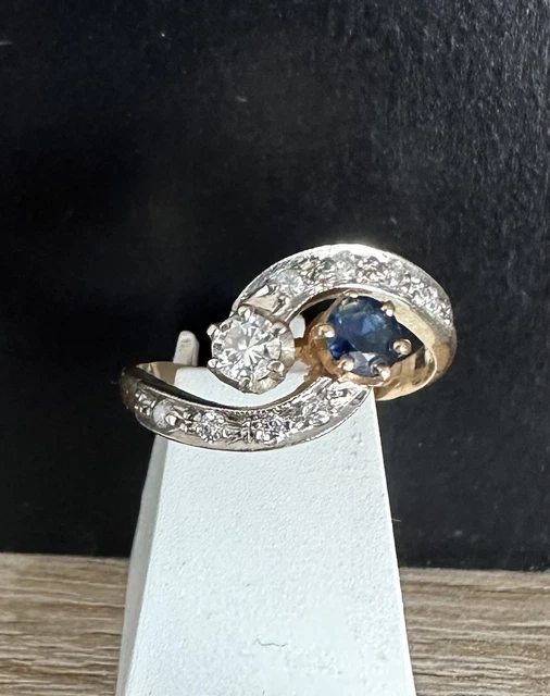 Bague Or Blanc 18 Ct Toi Et Moi Avec Diamants - Didier Guerin, Taille 55