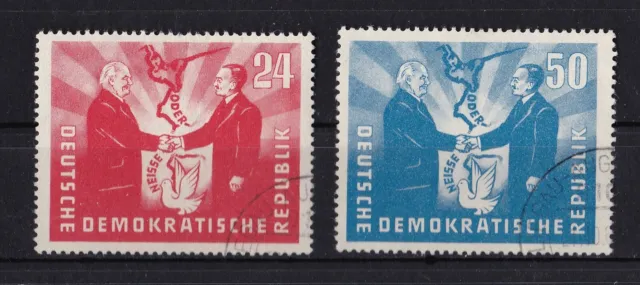 Briefmarken DDR 1951 " Deutsch-polnische Freundschaft " gestempelt