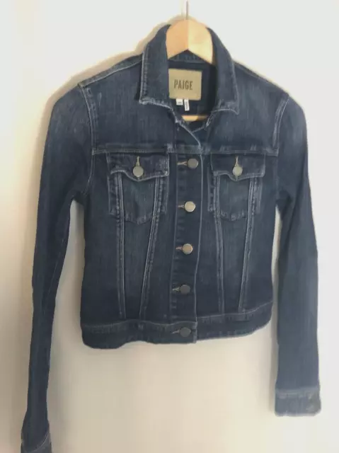 Paige Revolve Womens Vermont Denim Jean Jacket Medium Wash XS Button Closure