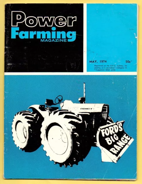 Vintage POWER FARMING Australian NZ Agriculture Magazine MAY 1974  Advertising