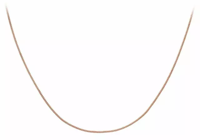 Solid 9ct Rose Gold 25 Diamond Cut Curb Chain For Pendants/Necklace