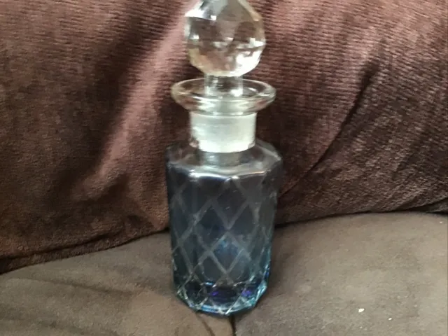 Blue Diamond Cut Perfume Bottle