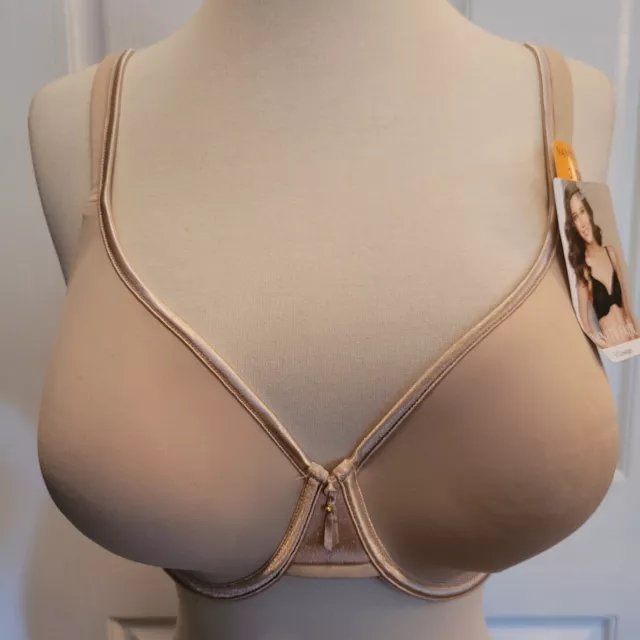 Vanity Fair Nude Beige Bra Full Coverage 34dd Body Caress Beauty Back Underwire