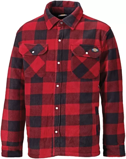 Dickies Holzfällerhemd Portland rot M Fleece gefüttert Hemd