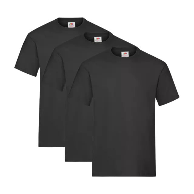 Pack 3 Camisetas Fruit Of The Loom Heavy T - Negro