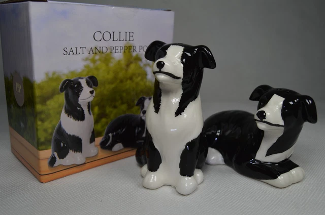 Border Collie Dog Gift Black And White Sheepdog Salt and Pepper Cruet Set Gift