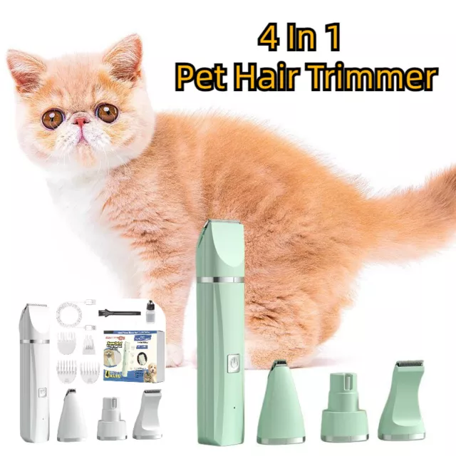 4 In 1 Pet Hair Trimmer Electric Charging Shaver Cat Dog Clippers Grooming Kit