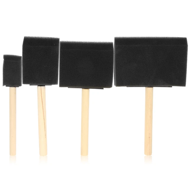 3 set di pennelli a manico in legno di pittura professionale di pittura spugne p