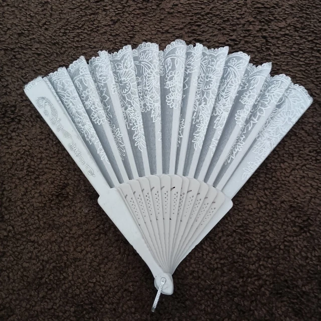 White And Silver Intriquite Chinese Folding Fan