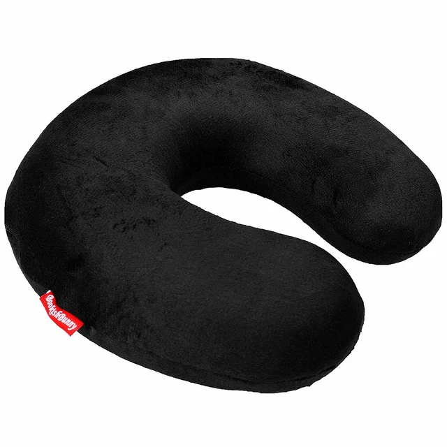 Memory Foam U Shaped Travel Sleep Pillow Head Back Neck Support Cushion Black 2