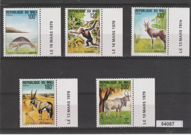 Republique Du Mali 1979 Wildlife Animals IN Extinction 5 V MNH MF54087