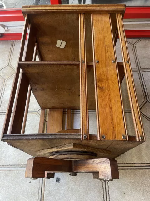 antique two tier mahogany revolving bookcase