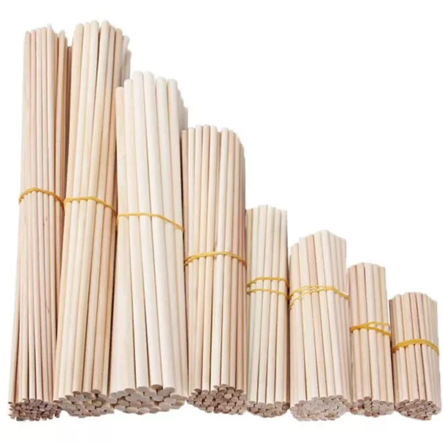 Wood Sticks 3/5/8MM 50pcs/100pcs Wood Dowels Wooden For Crafts Craft Sticks Bulk