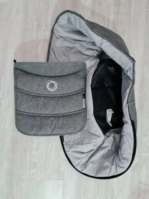 Juego De Tela Base Bugaboo Fox Carrycot Pared Y Delantal Gris Mezcla ¡Nuevo!¡!