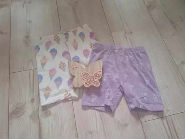 2er Set Baby Leggings Hose Mädchen Gr. 86 Topomini Eis Lila Beige