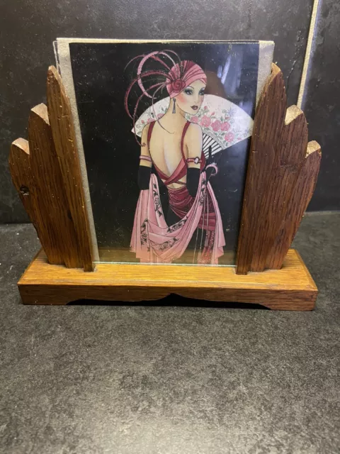 Authentic wood Art Deco Picture Frame