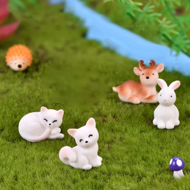 Mini Craft Ornaments DIY Animal Miniature Figurine Fairy Garden Supplies Fox Cat