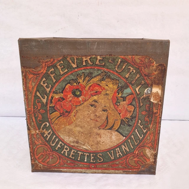 ANTIKE DOSE METALL Werbung Wafer Vanille Lefevre Tauglich Ungelesen ...