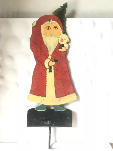 Vintage  Old Christmas Santa Claus Rare Iron Wall Coat Hook Cloth Hook Rare