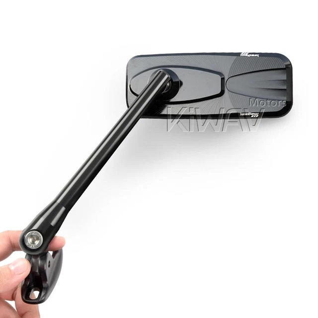 Rétroviseurs noir CNC Modern convex base noire adjustable pour sportsbike ε